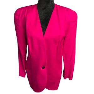 Vintage Stephanie Queller Hot Pink Bazer ‎ Jacket Size 12